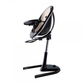 Mima Мултифункционален детски стол за хранене с черна рамка Moon , Champagne