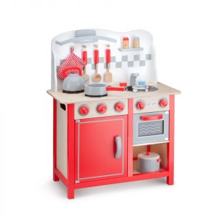 Детска дървена кухня в червено - Лукс New classic toys