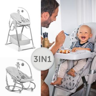 Детски шезлонг, модул и стол за хранене Hauck Sit`n Relax 3в1, Nordic Grey