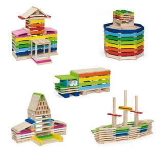 Дървен конструктор от 250 блокчета Viga toys