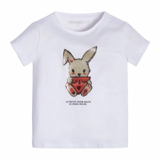 Guess Детска тениска за момиче Easter Bunny White