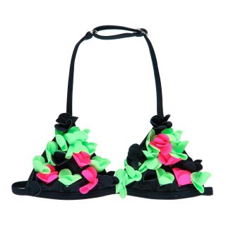 Boboli Детски бански за момиче 2 части 3D Ефект Fluor Flowers