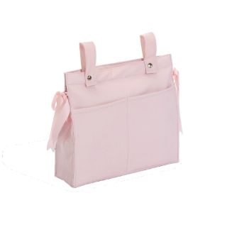 Interbaby Кожена чанта за детска количка Carol 45x31x14см-розова