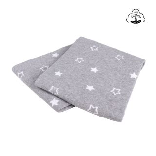 Interbaby Бебешко плетено одеяло Stars (75x100см) Сив