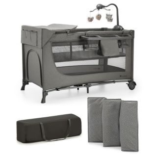 Бебешка кошара Kinderkraft  JOY FULL 2 бебешка кошара с аксесоаври,  DARK GREY
