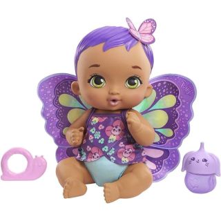 Кукла бебе Mattel My Garden Baby Feet and Change Baby Butterfly Бебе Пеперуда с аксесоари, 30 см.,лилава