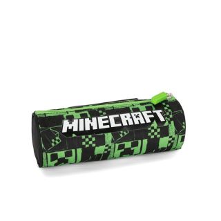 Minecraft Ученически несесер цилиндър Pixels Green