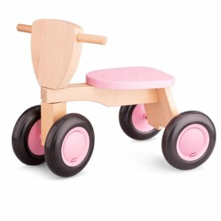 Детско дървено колело за бутане в розово, New classic toys