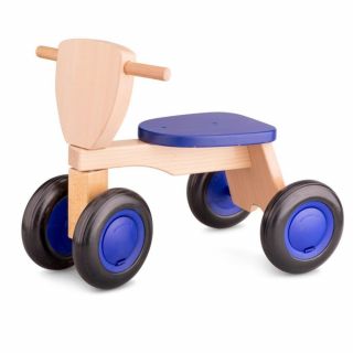 Детско дървено колело за бутане синьо, New classic toys