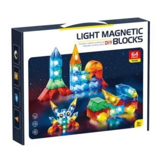 Светещ магнитен конструктор Val със светлина и 64 части PAT48838
