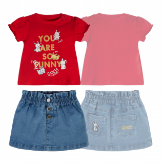Guess Бебешки комплект пола и тениска EASTER BUNNY Fire Red