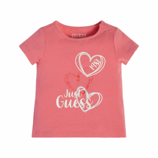Guess Бебешка тениска за момиче POP ROSE