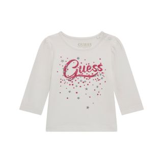 Guess Бебешка блуза с дълъг ръкав Star White