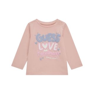 Guess Бебешка блуза с дълъг ръкав PINK ROSES