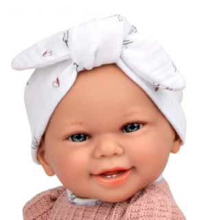 Arias Кукла-бебе Роса със спален чувал в розово - 33 см