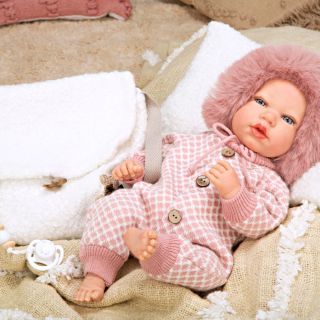 Arias Кукла-бебе Мануела с бяла чанта и възглавничка - 40 см
