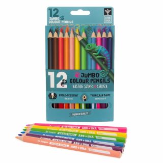 Ars Una Цветни моливи Jumbo 12 бр. триъгълни 