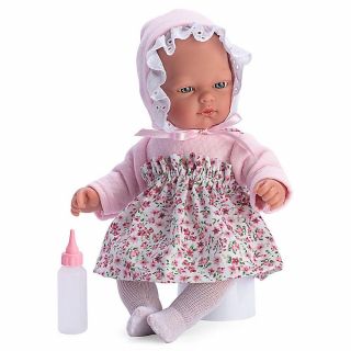 Кукла-бебе Оли с розова шапка и поличка на цветя, Asi dolls