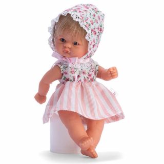 Кукла-бебе Чикита с шапка  на цветя и дантели, Bomboncin, Asi dolls