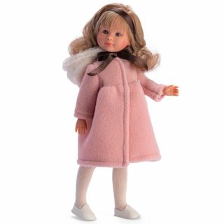 Кукла Силия с вълнено розово палто с качулка, Asi dolls