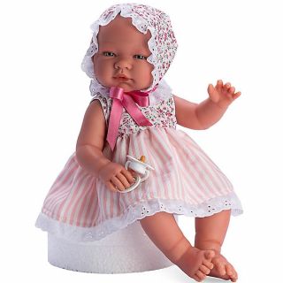 Кукла-бебе Мария с лятна рокличка и шапка с цветя, Asi dolls