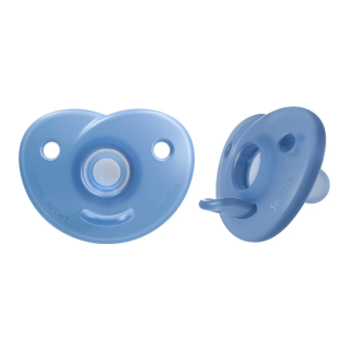 Комплект от 2 бр. ортодонтични залъгалки Philips Avent SOOTHIE в кутия за стерилизиране, 0-6м, сини, SCF099/21