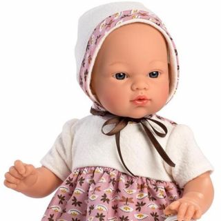 Кукла-бебе Коке с рокля и терлички с помпони, Asi dolls