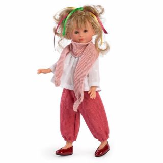 Кукла Силия с розов шал и плетен панталон, 30 см, Asi dolls