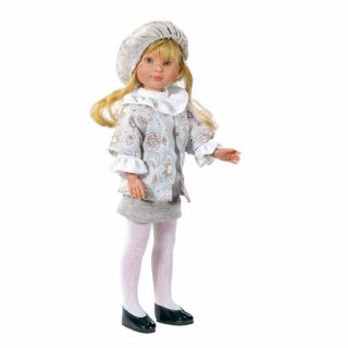 Кукла Силия с палтенце на цветя и барета, 30 см, Asi dolls