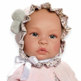 Кукла-бебе Лея с рокля на цветя и палто, Asi dolls