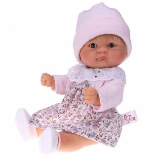 Кукла-бебе Чикита с розовa жилетка и рокля на цветя, Bomboncin, Asi dolls
