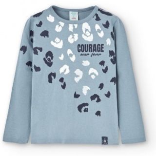 Boboli Памучна блуза Love wild, синя