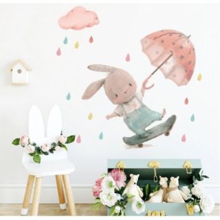 Sipo Детски стикер за стена за детска стая - Зайчета Балони Син PAT38465