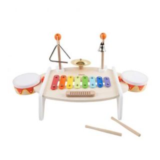 Classic World Детска дървена маса с музикални инструменти