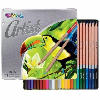 Colorino Цветни моливи Artist 24 цвята в метална кутия