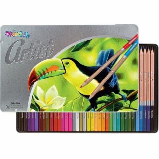 Colorino Цветни моливи Artist 36 цвята в метална кутия
