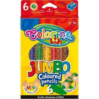Colorino Цветни моливи 6 цвята и острилка Extra Jumbo