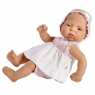 Кукла бебе  Лучия с бяла рокличка, Asi dolls