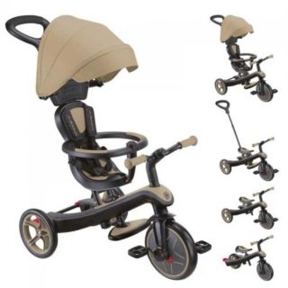 Globber Триколка 4 в 1 EXPLORER TRIKE със сенник в бежов цвят