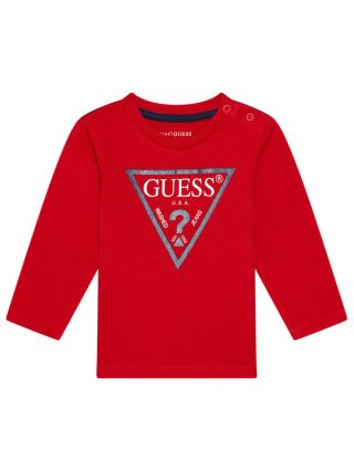 Guess Детска унисекс блуза с триъгълно лого Basic