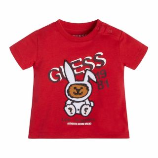 Guess Бебешка тениска, RUGBY RED