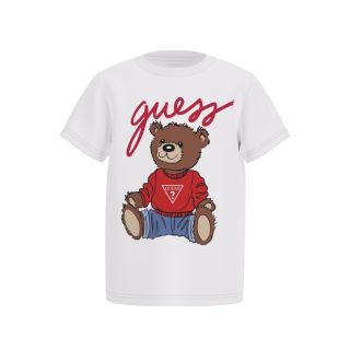 Guess Bear Тениска с мече унисекс Pure White