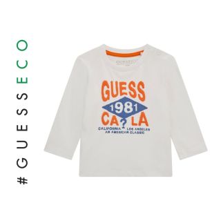 Guess Бебешка блуза с дълъг ръкав WHITE & ORANGE