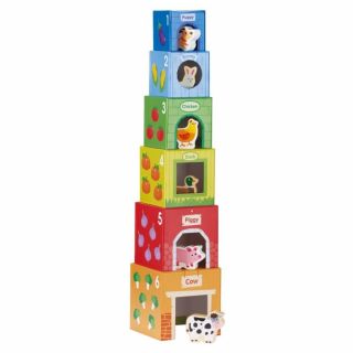 Картонени кубчета с картинки и животни, Lelin Toys