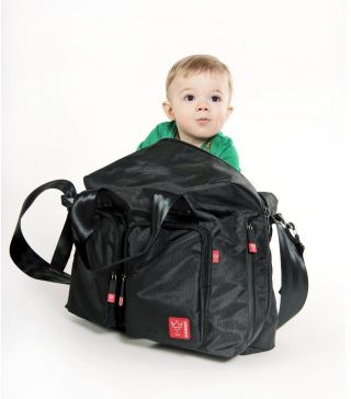 Кaiser черна чанта за количка с подложка за преповиване Worker