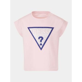 Guess детска розова тениска с камъни