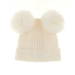 Guess Шапка с помпони CREAM WHITE