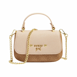 Guess Детска чанта за момиче с брокат Micole Pink