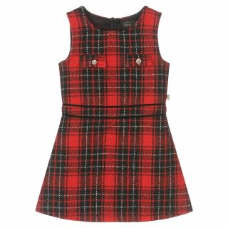 Guess Детска карирана рокля RED/BLK CHECK