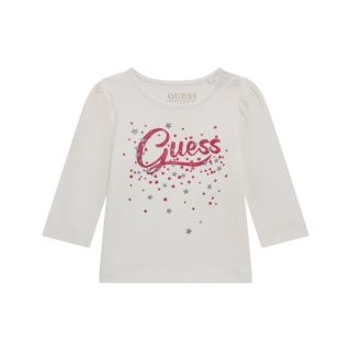 Guess Детска блуза с дълъг ръкав Star White